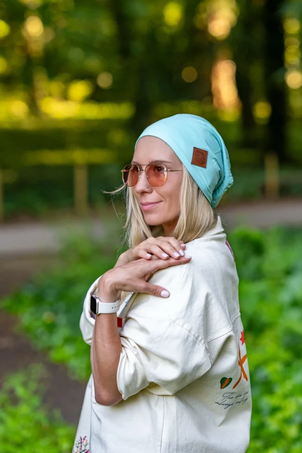 Czapka przejściowa "Mięta" 13 czapka krasnal