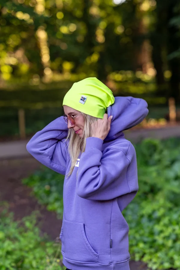 Czapka materiałowa "Neonowy żółty" 16 czapka na jesień