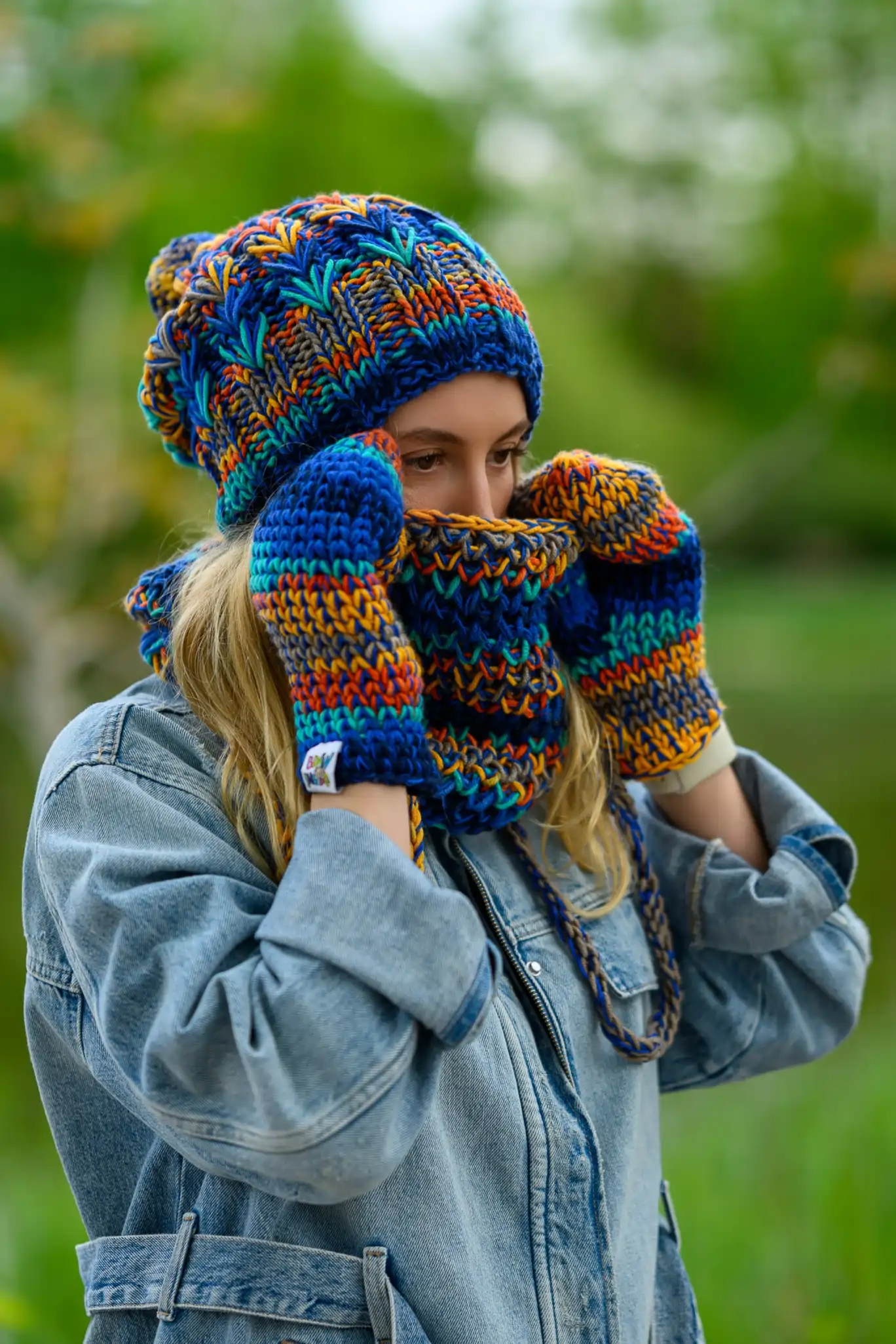 Mały komin MERINO 50% "Górski potok" 24 mały komin na zimę