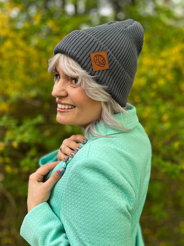 Grafitowa czapka beanie