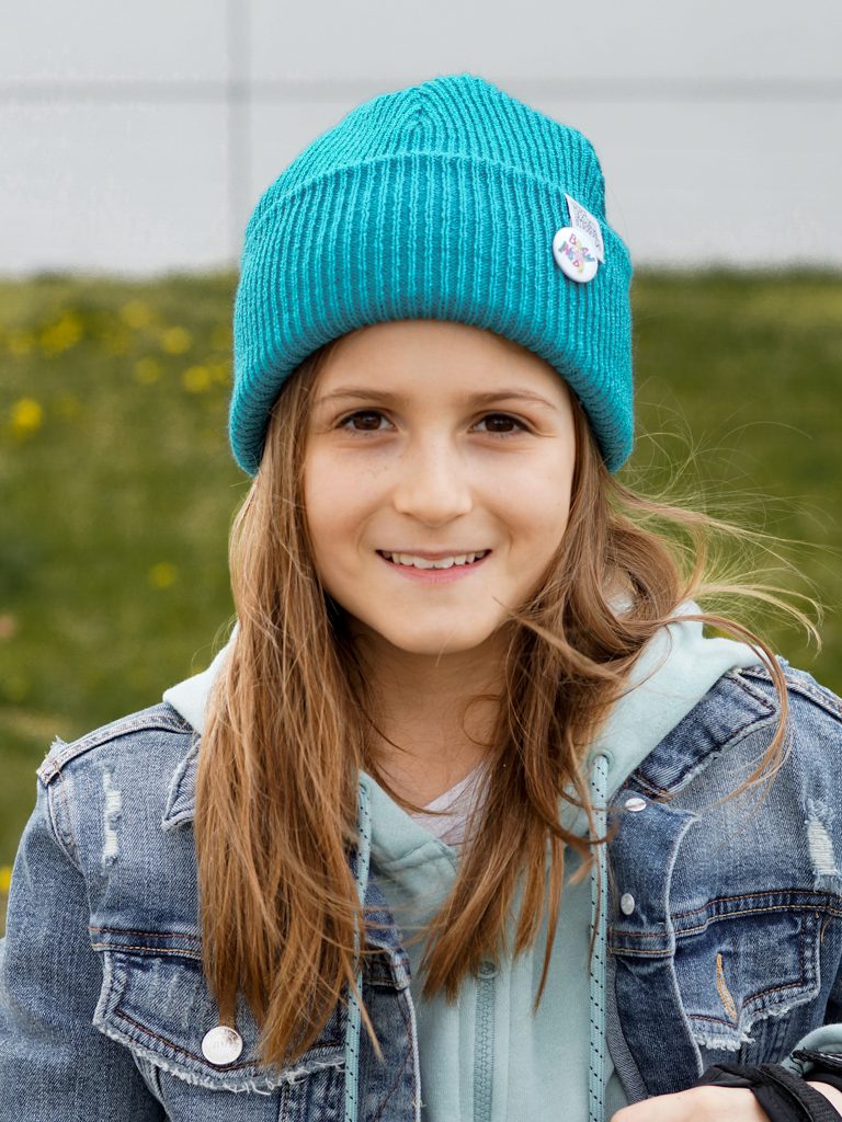 Czapka Brain Inside dla dzieci beanie turkusowa