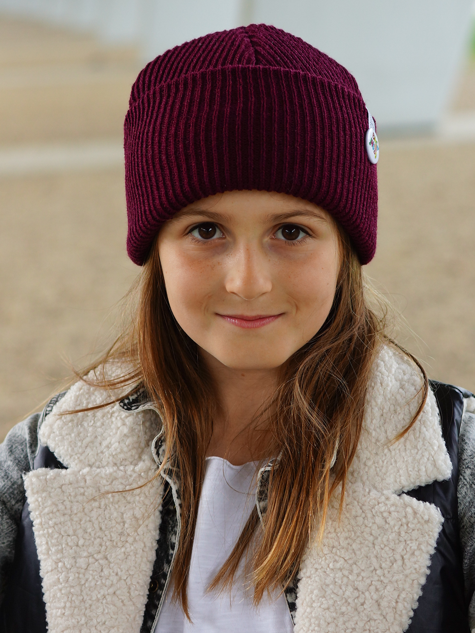 Czapka beanie dla dziecka logo kolorowe "Bordo" 18 Czapka beanie dla dzieci bordowa