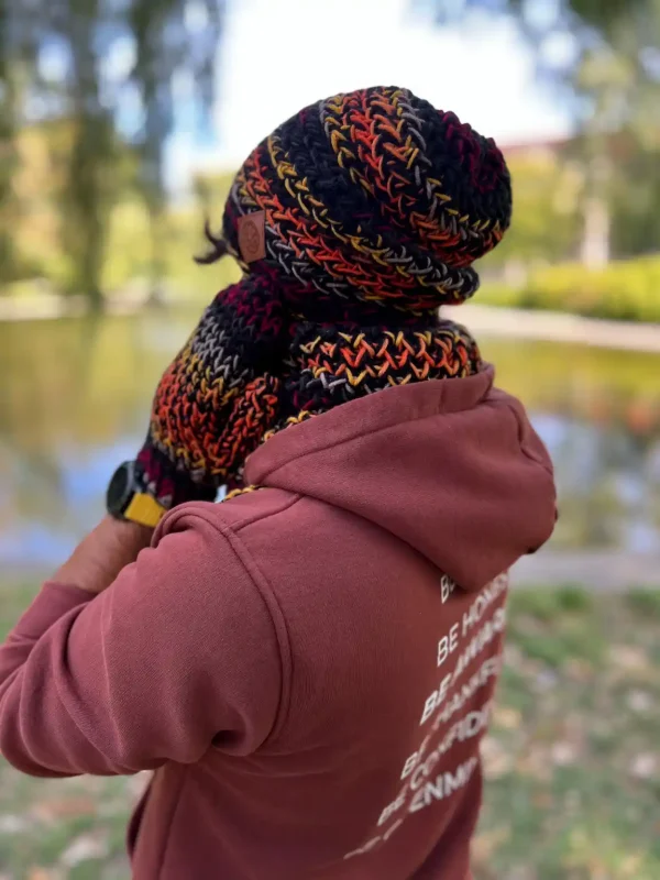 Męska czapka MERINO 50% ,,Ciemna jesień" EXPLORER 11 Czapka zimowa meska bez ocieplenia