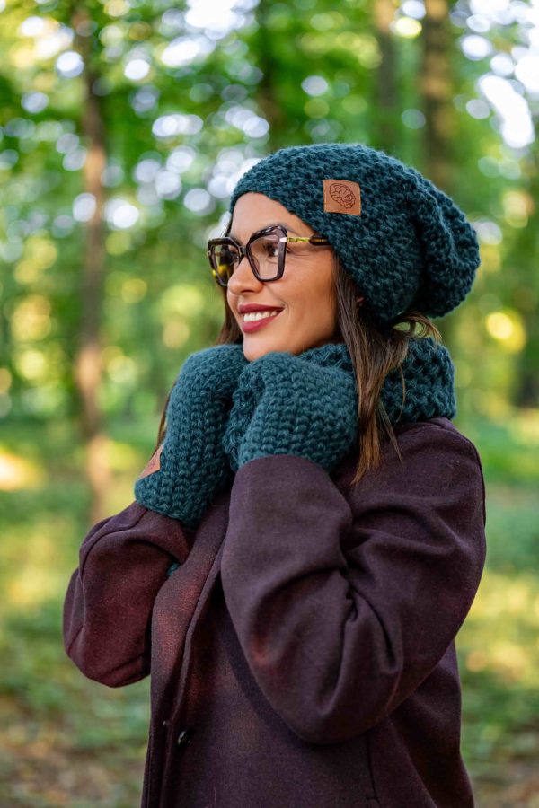 DAMSKA CZAPKA MERINO ZIELONA