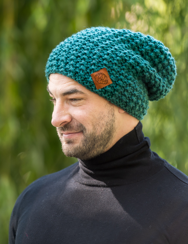 Męska czapka zimowa slouchy NEVERLAND "Leśny zielony" 5 Czapka zimowa slouchy leśny zielony