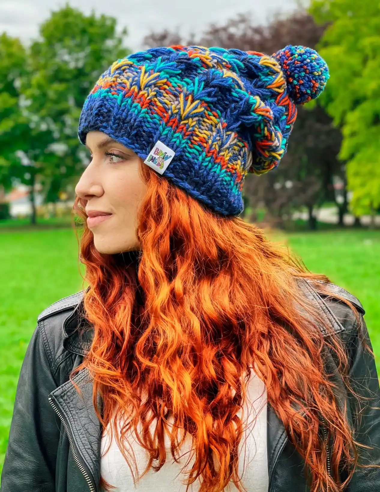 Czapka MERINO 50% "Górski potok" SMILE 128 GLOWNE czapka na narty podszyta polarem
