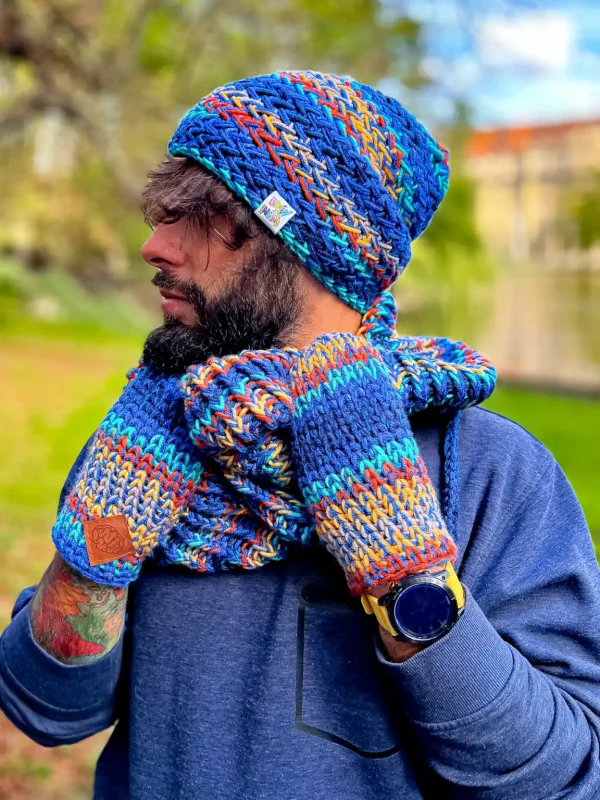 Męska czapka MERINO 50% "Górski potok" EXPLORER 6 GLOWNe meska kolorowa czapka