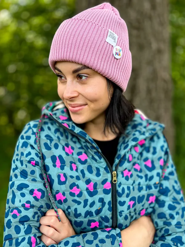 Czapka beanie z bawełny logo kolorowe "Brudny róż" 6 CZAPKA BAWEŁNIANA OFERTA DLA FIRM