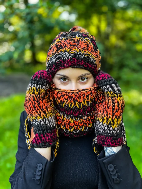 Mały komin MERINO 50% "Ciemna jesień" 7 Glowne 4