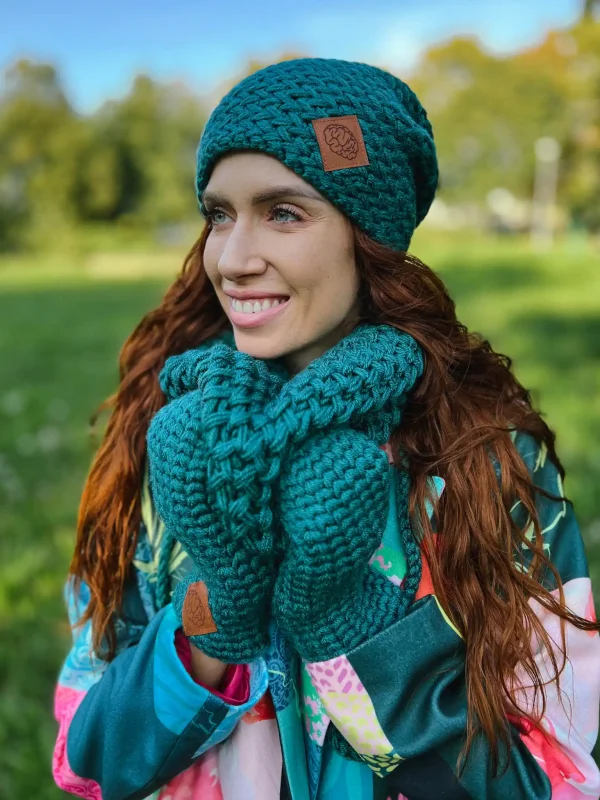 Czapka ręcznie robiona EXPLORER ,,Leśny zielony" 9 IMG 0290