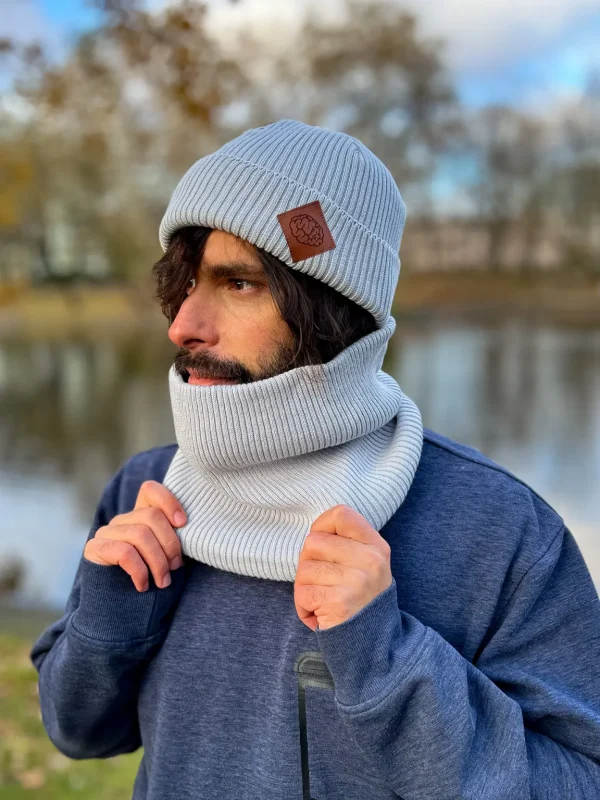 Jasny szary komin z bawelny