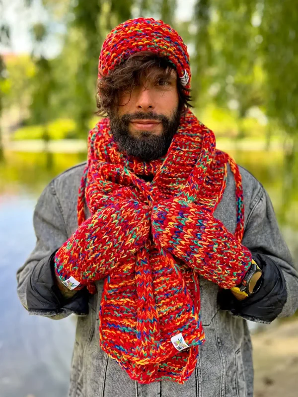 Meska czapka handmade z podszewka