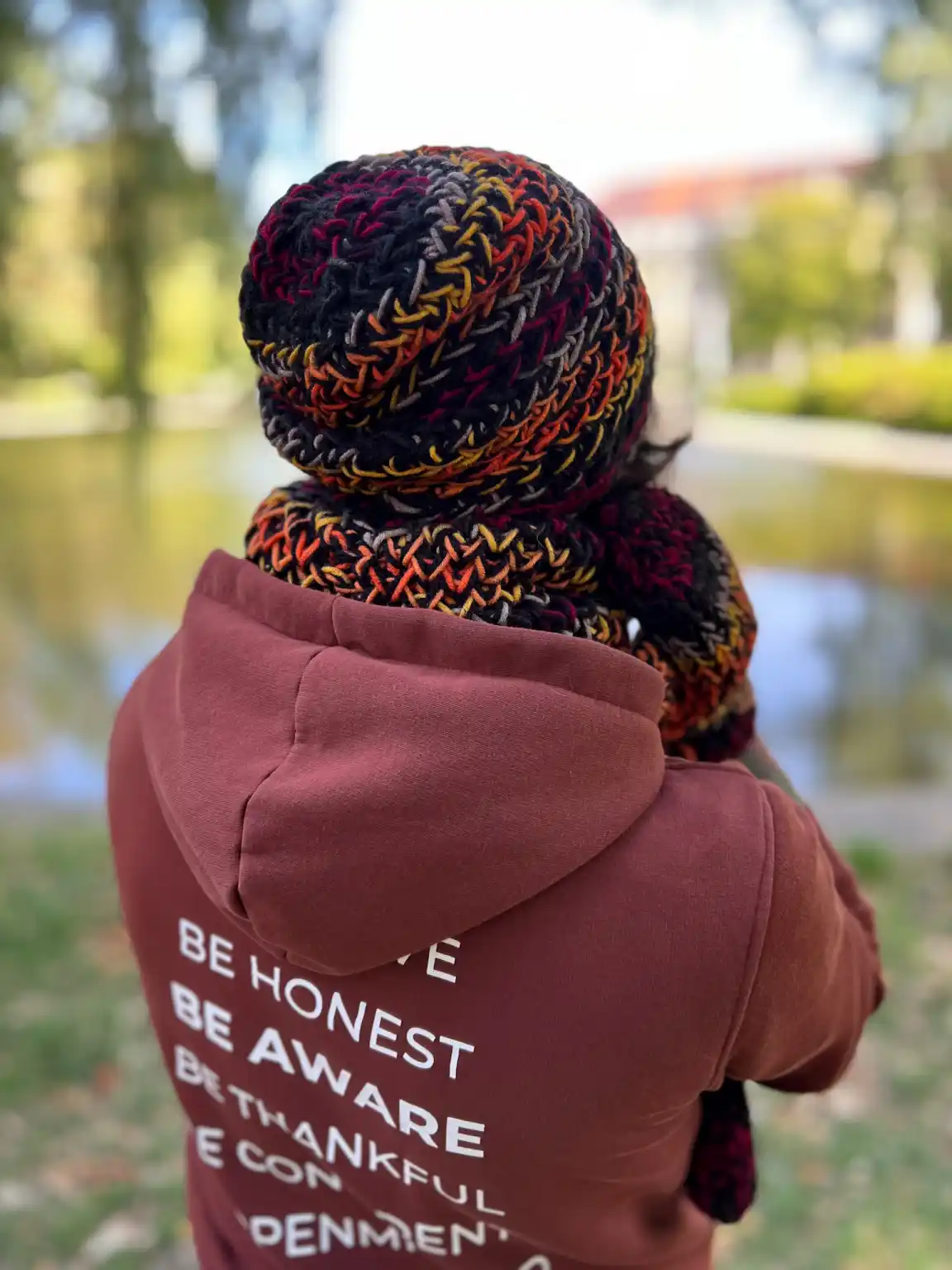 Męska czapka MERINO 50% ,,Ciemna jesień" EXPLORER 173 Prosta czapka zimowa meska bez polaru