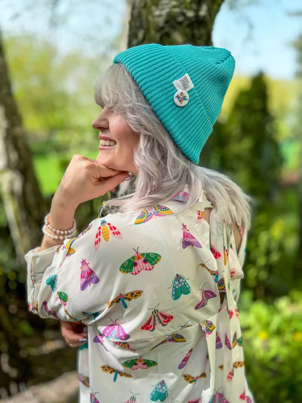 Czapka beanie z bawełny logo kolorowe "Turkus" 5 Turkusowa bawelniana klasyka polskiej produkcji dla kazdego