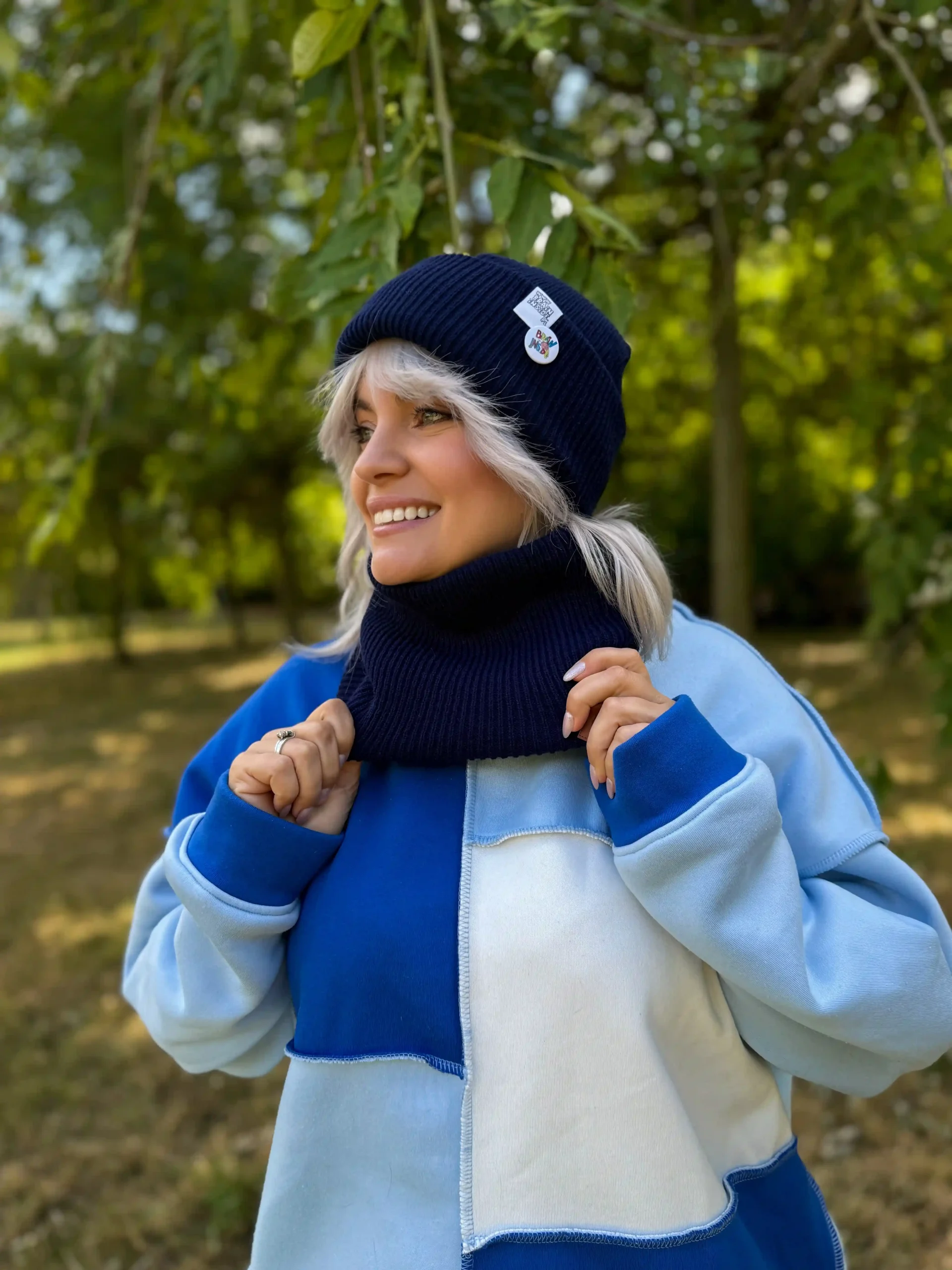 Komin na szyję "Granat" 46 beanie czapka scaled 1