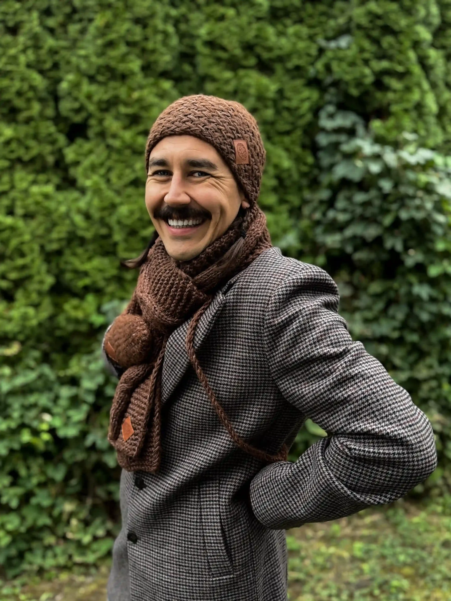 Męska czapka MERINO Explorer "Brąz" 99 beanie merino scaled 1