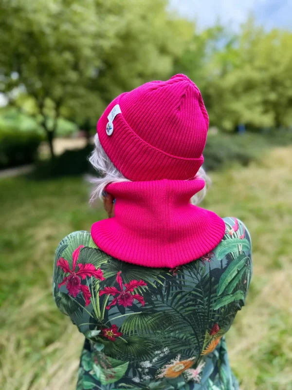 Bawełniany komin "Malina" 12 beanie neonowa