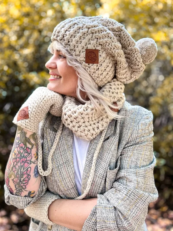 beżowy komin handmade