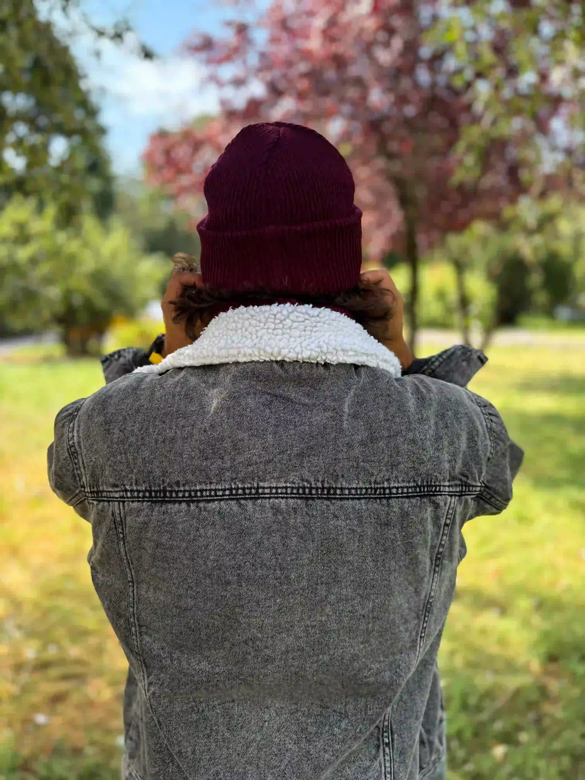 Męska czapka wywijana logo kolorowe "Bordo" 45 bordo beanie męska