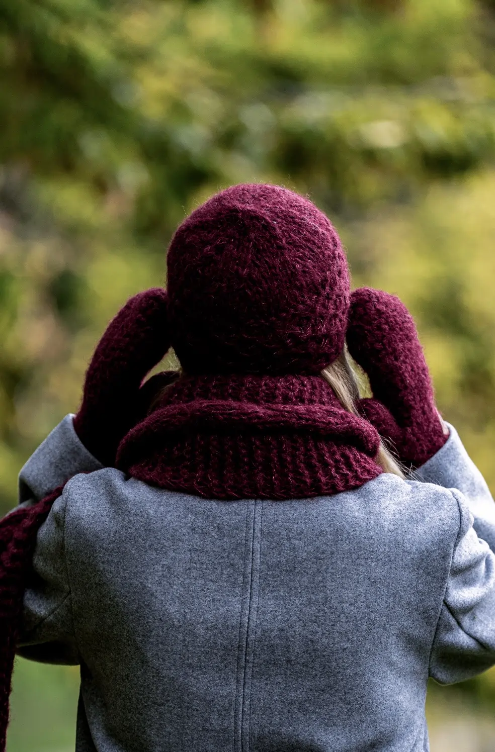Czapka MERINO Hope "Bordo" + podszewka JEDWAB 85 bordowa beanie