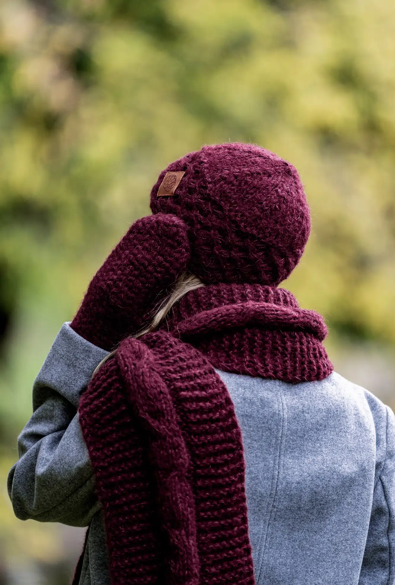 Czapka MERINO Hope "Bordo" + podszewka JEDWAB 83 bordowa czapka beanie merino