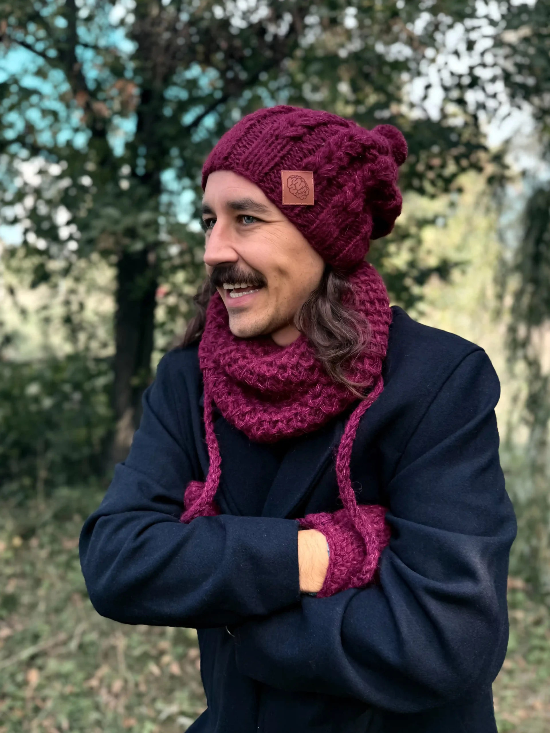 Męski mały komin MERINO "Bordo" 23 bordowy komin meski scaled 2