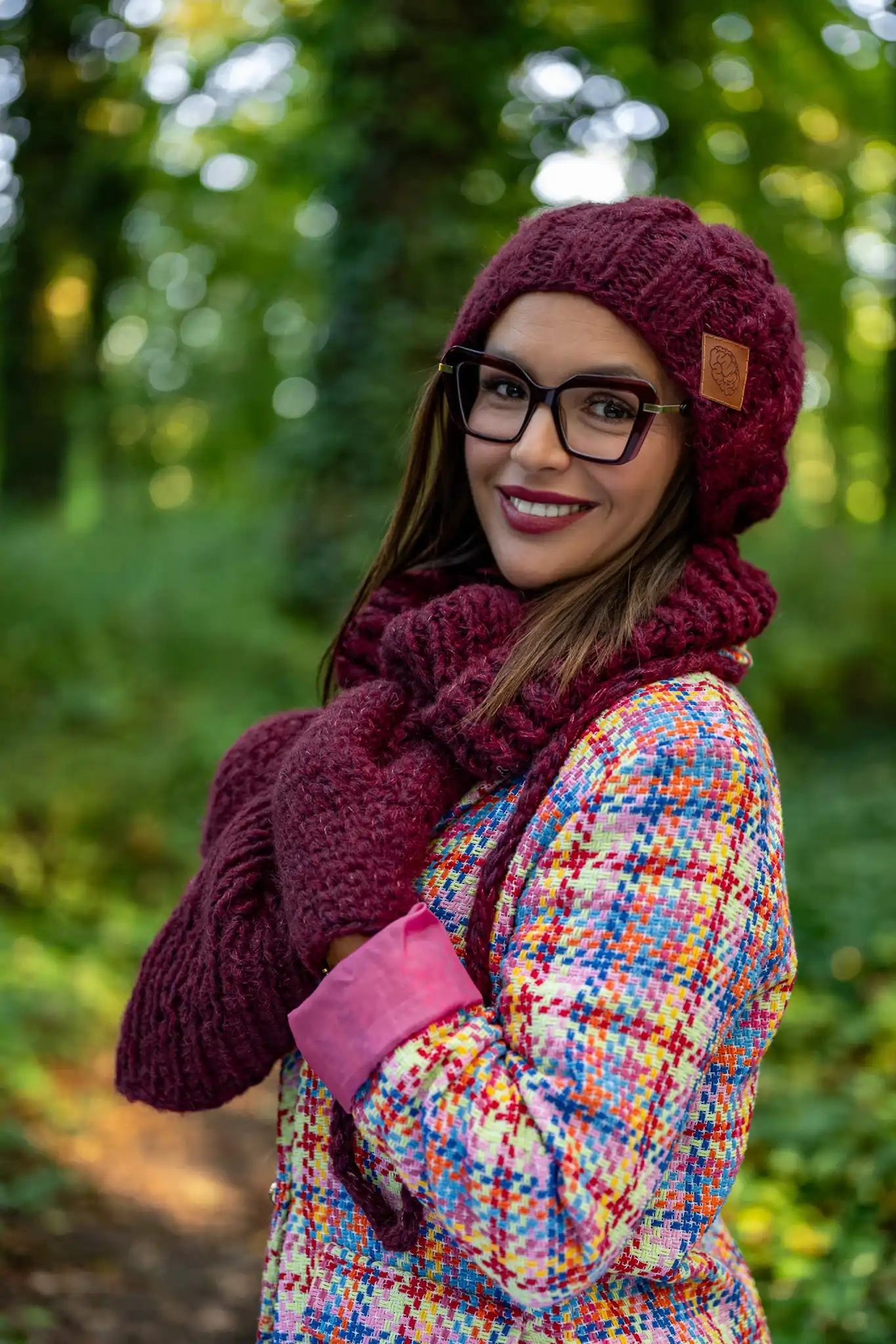 Komin MERINO "Bordo" 55 bordowy komin