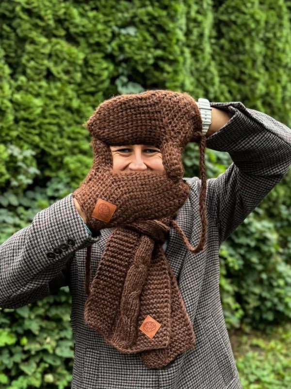 Męskie rękawiczki MERINO "Brąz" 19 brazowe meskie rekawiczki merino scaled 1
