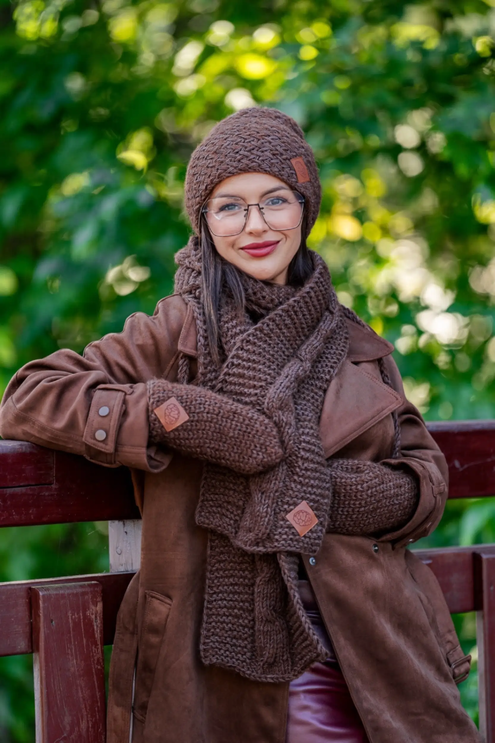 Czapka MERINO Explorer "Brązowy" 34 brazowy szal merino