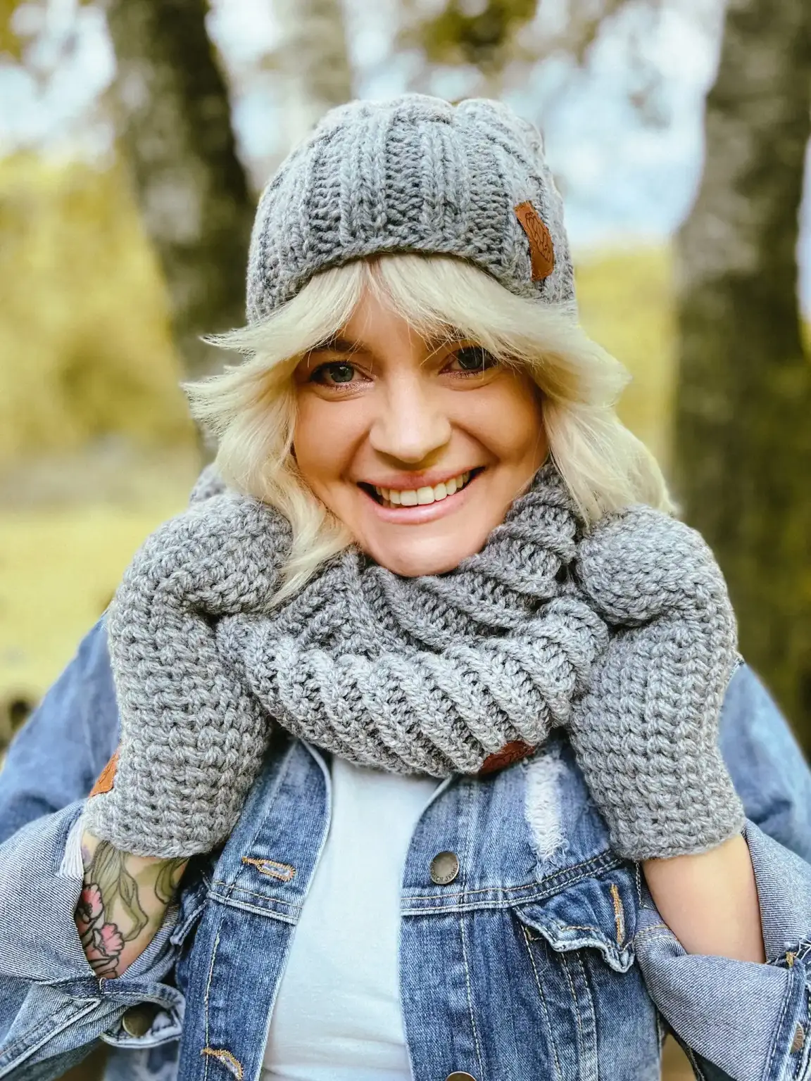 Modna czapka ENDORFINA "Szary" 18 ciepla czapka zimowa 2