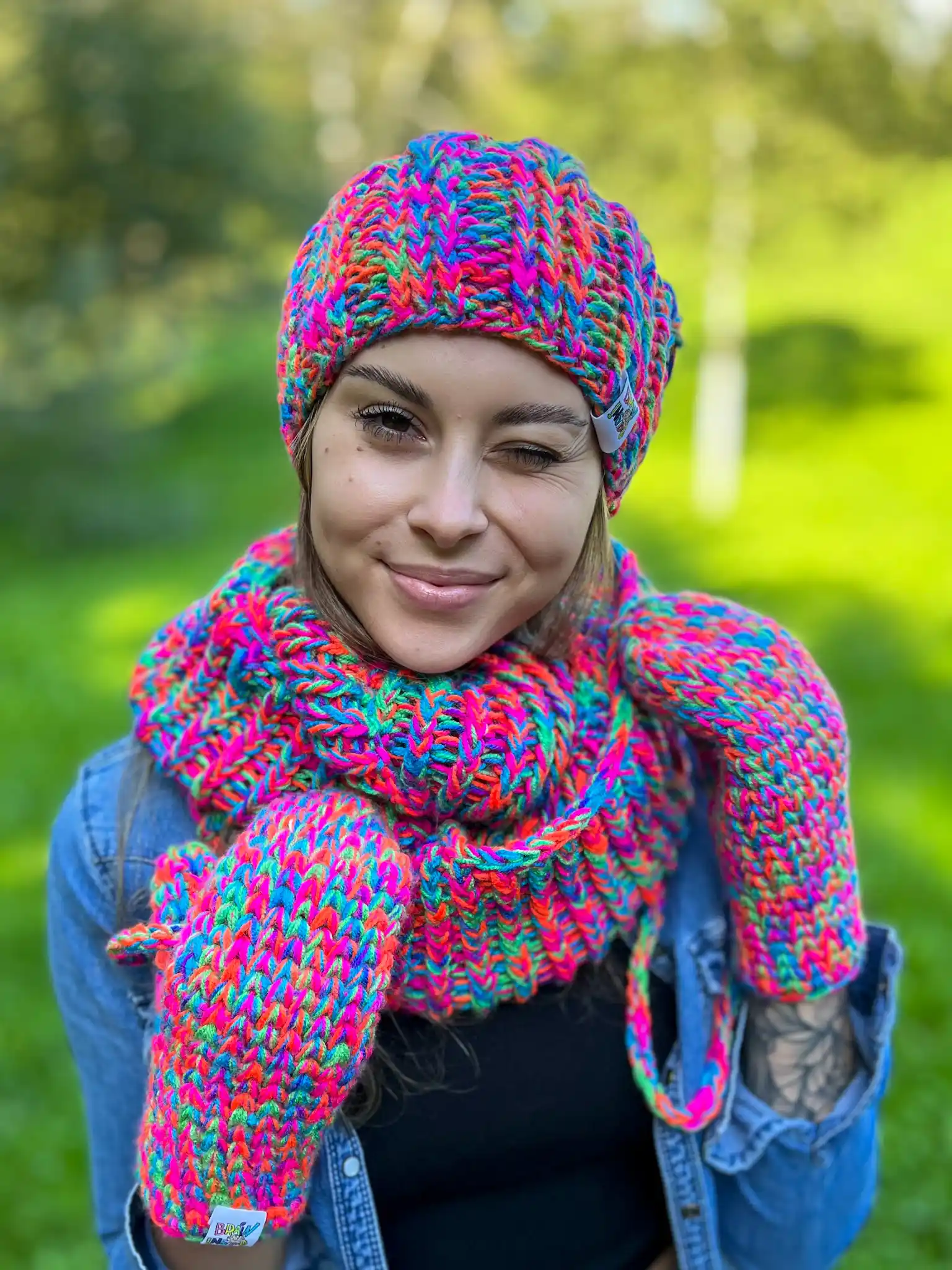 Komin ręcznie robiony "Kolorki" 25 cieple zimowe akcesoria handmade