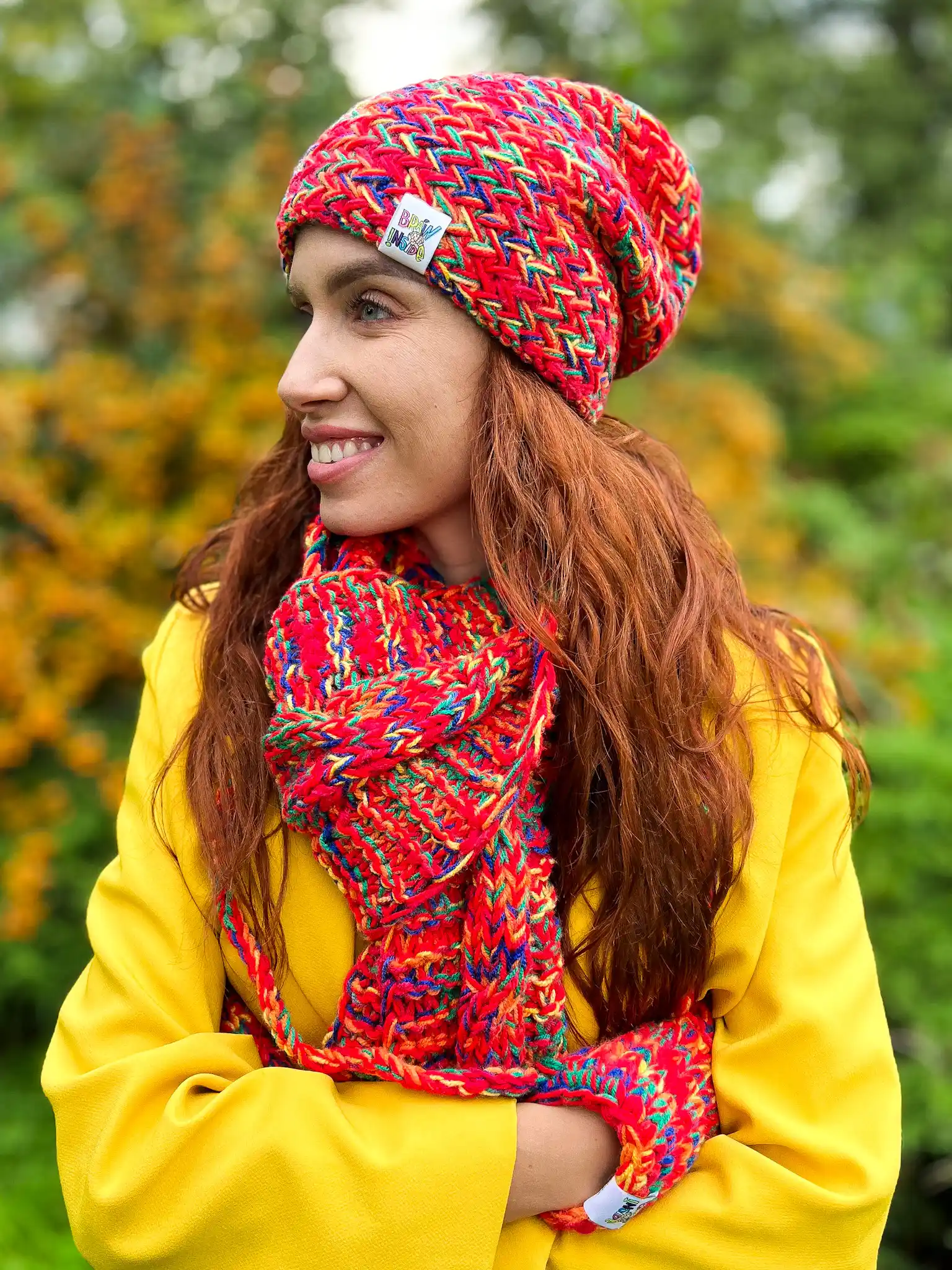 Czapka ręcznie robiona MERINO 50% EXPLORER ,,Czerwienie" 202 co kupić dziewczynie pod choinkę