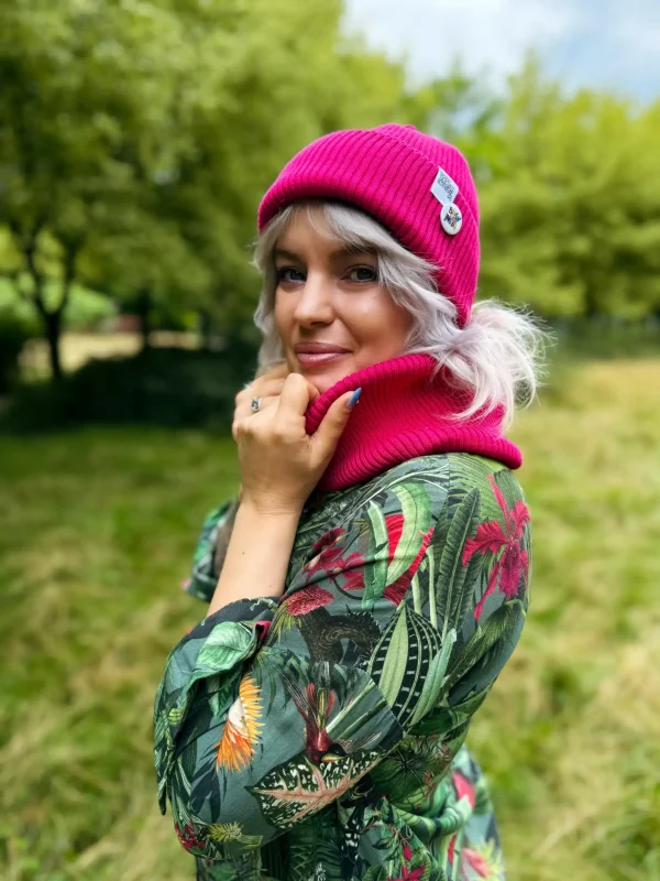 Bawełniany komin "Malina" 14 czapka beanie 1