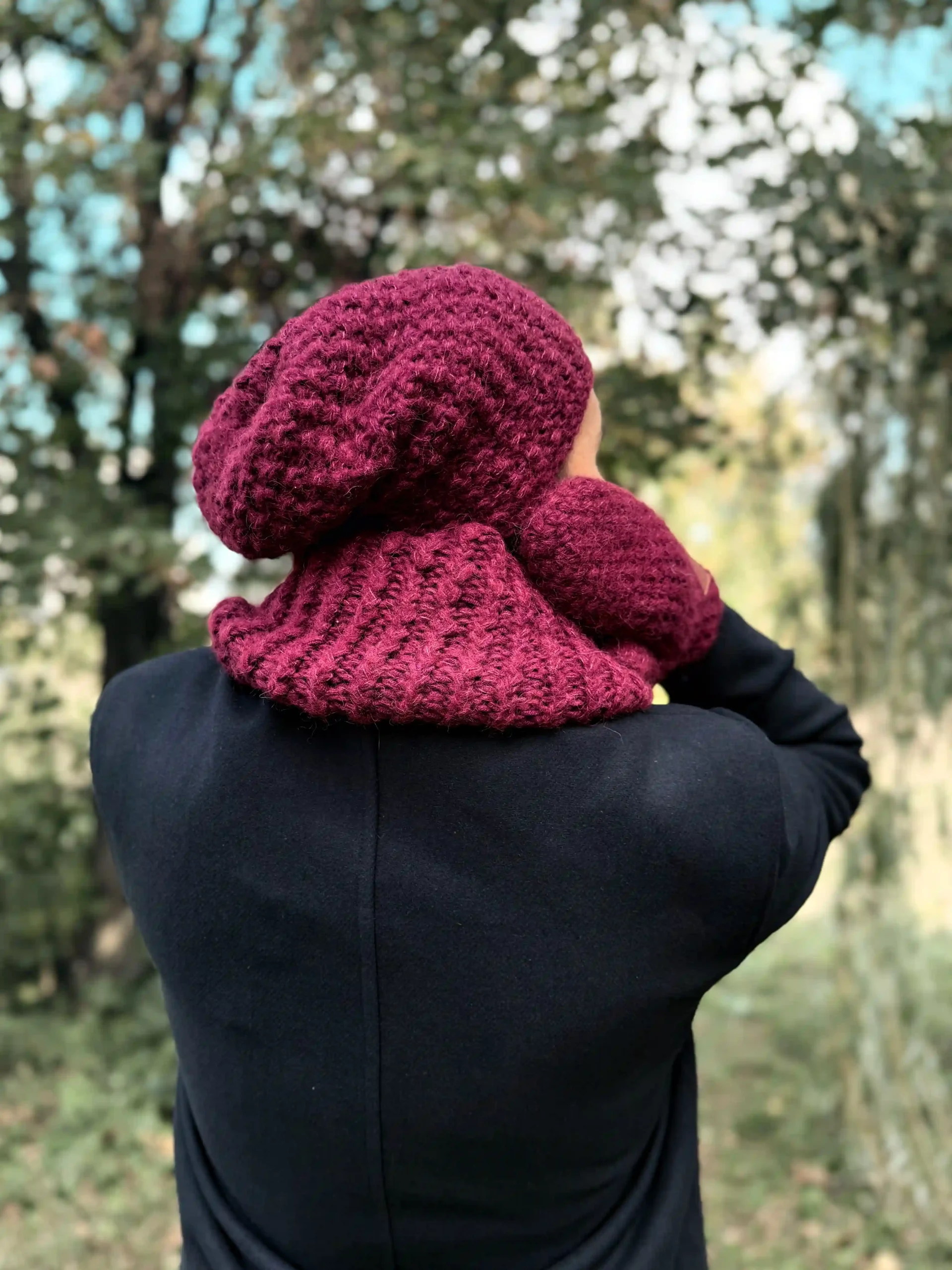 Męska czapka MERINO Neverland "Bordo" + podszewka JEDWAB 51 czapka bordo merino scaled 1