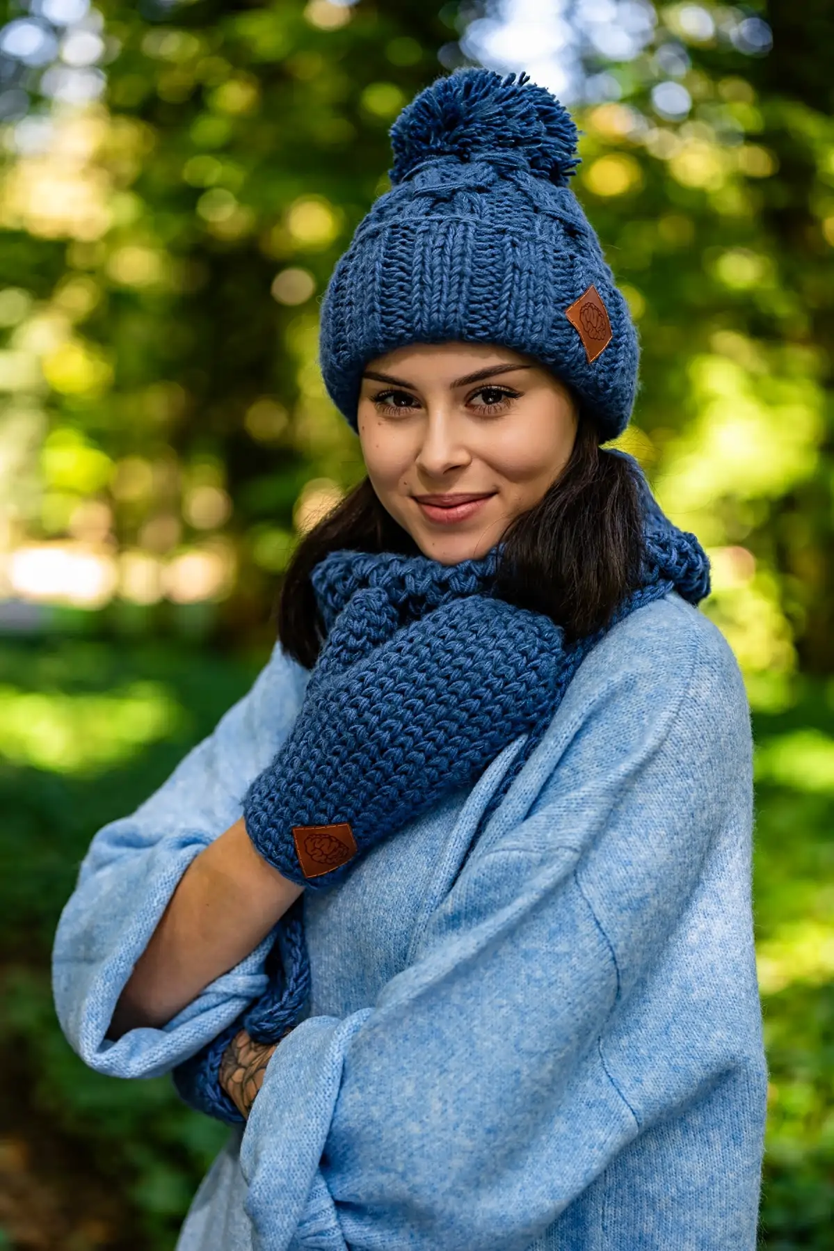 Czapka MERINO Euforia "Ciemny niebieski" 47 czapka damska merino niebieska