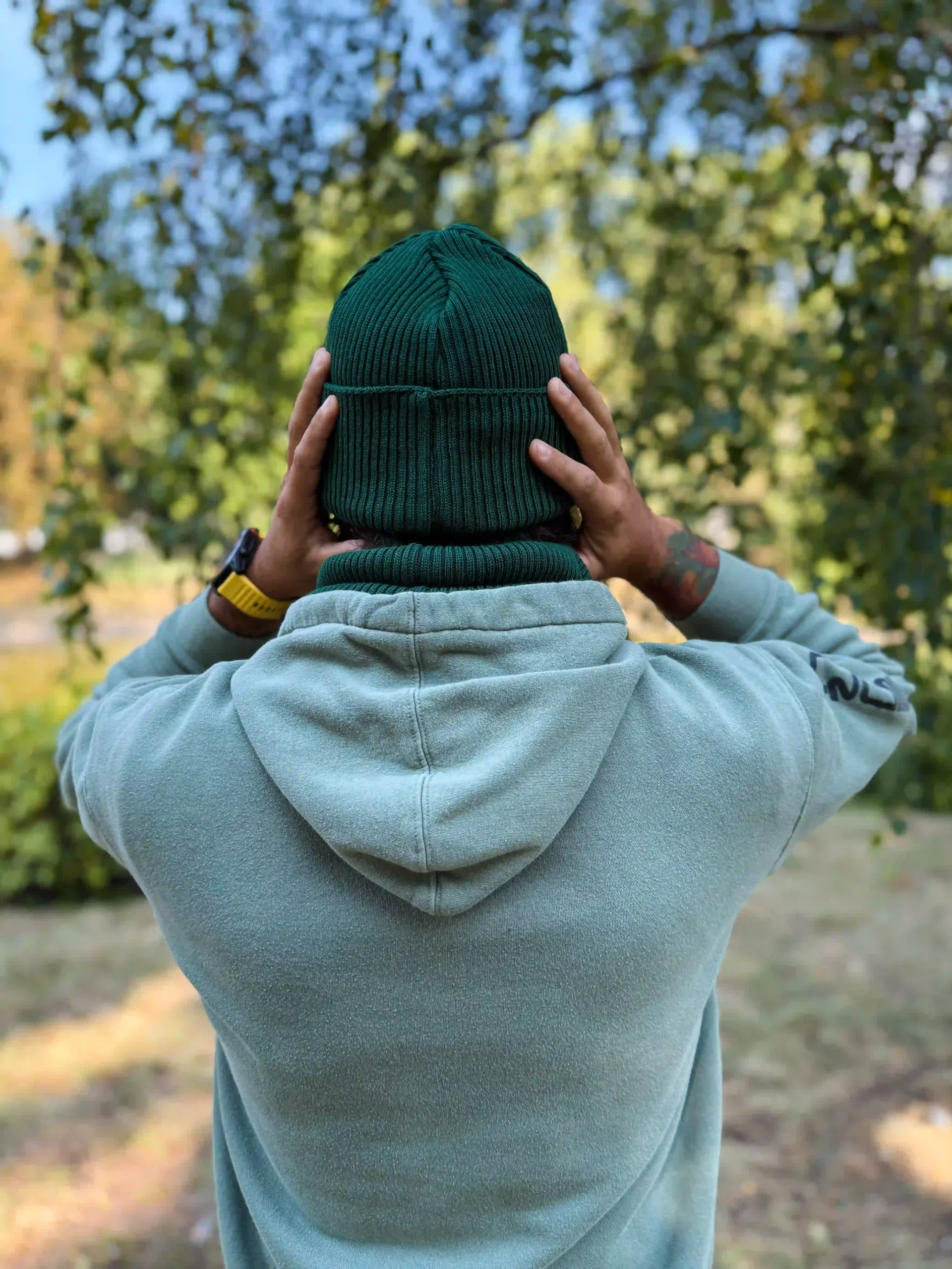 Męska czapka beanie z bawełny logo kolorowe "Zielony" 97 czapka dokerka zielona scaled 1