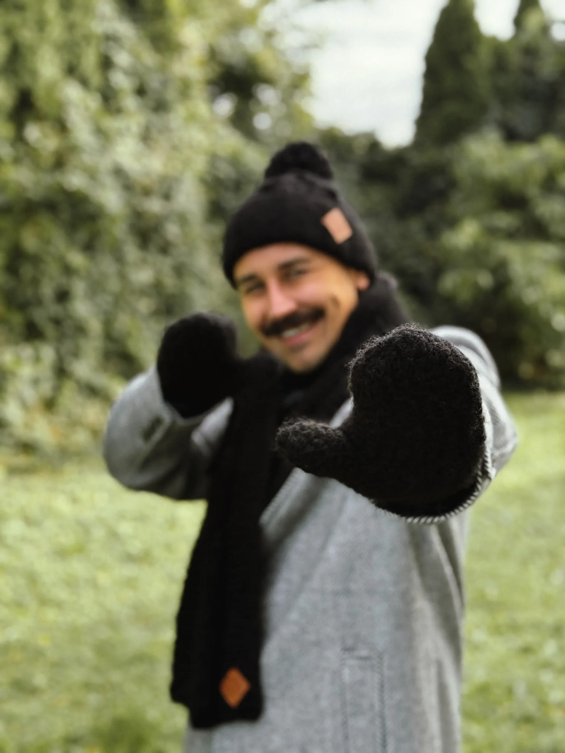 Męska czapka MERINO Euforia "Czarny" 123 czapka i rekawiczki meski zestaw merino scaled 1