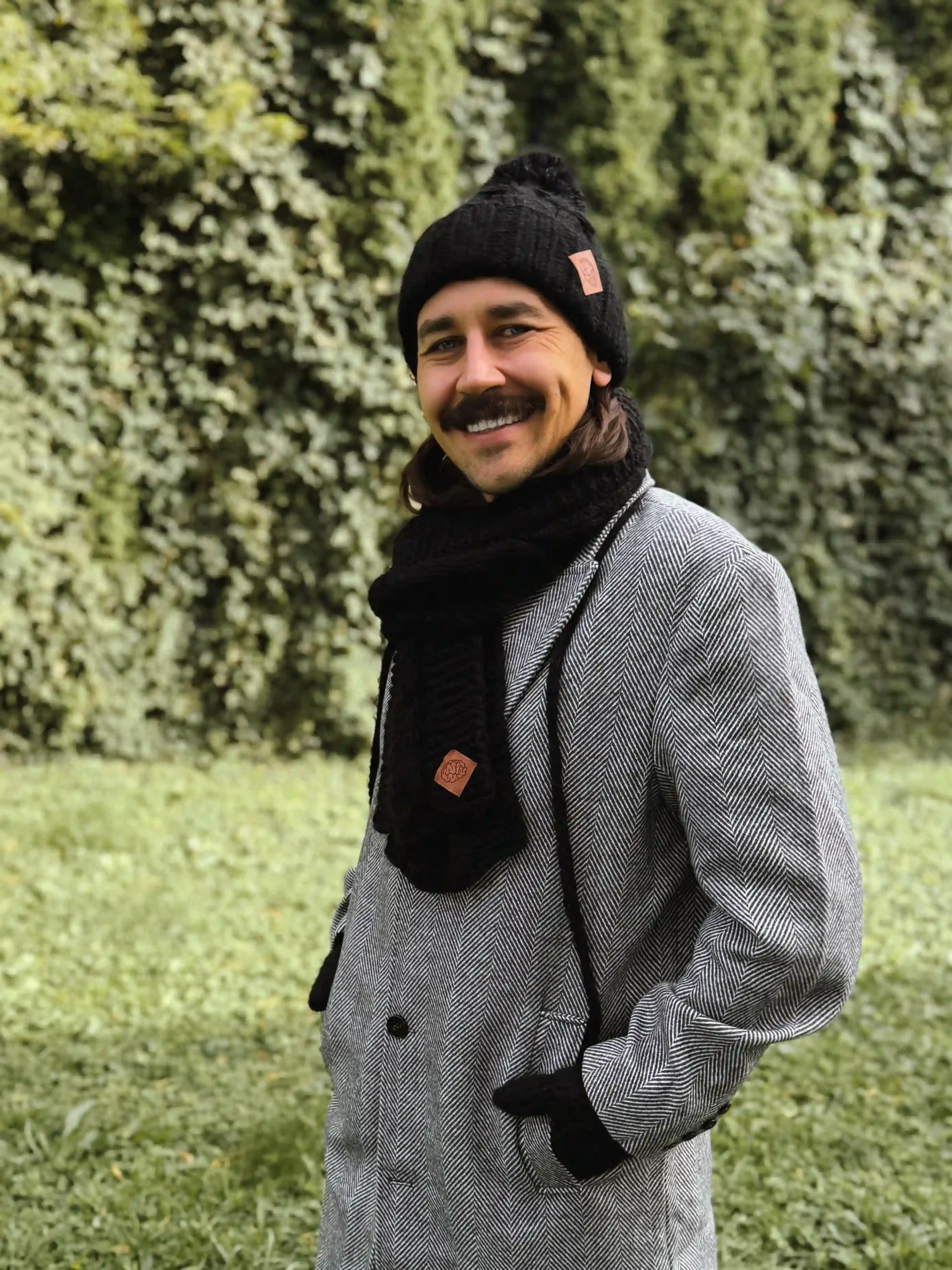 Męska czapka MERINO Euforia "Czarny" 122 czapka i szalik dla mezczyzny merino scaled 1