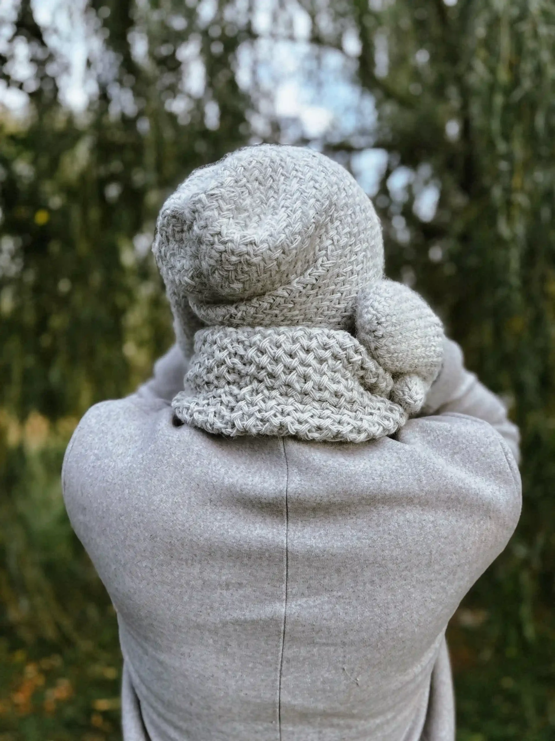 Męski mały komin MERINO "Wybielony szary" 48 czapka merino 4 scaled 1