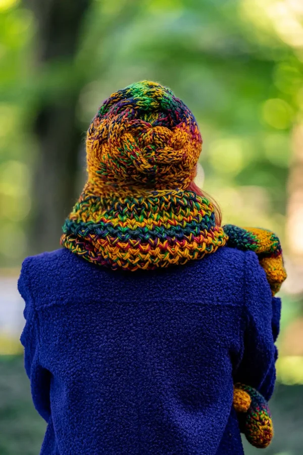 czapka merino oversize kolorowa