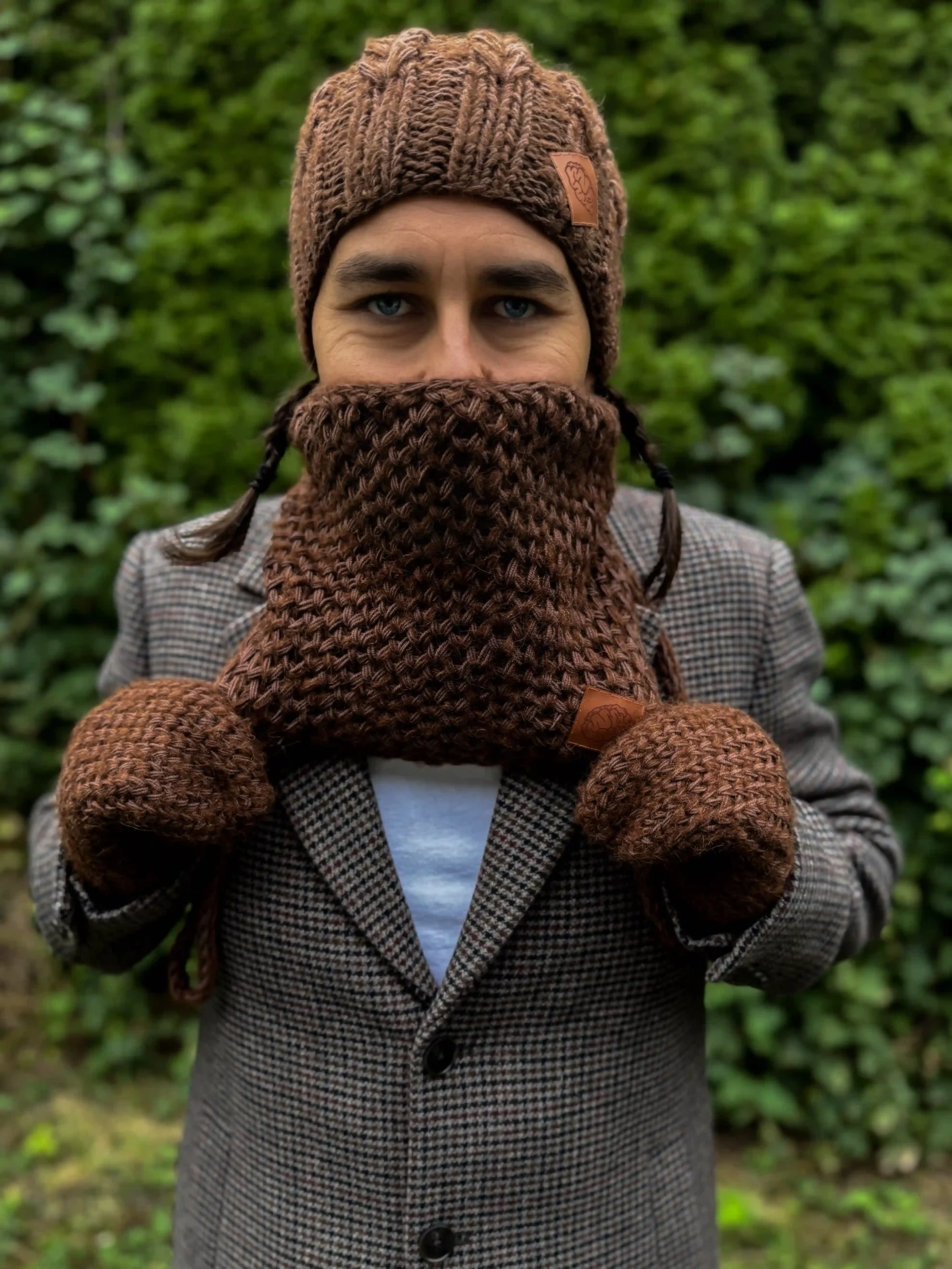 Męska czapka MERINO Smile "Brąz" + podszewka JEDWAB 14 czapka meska brazowa merino scaled 1