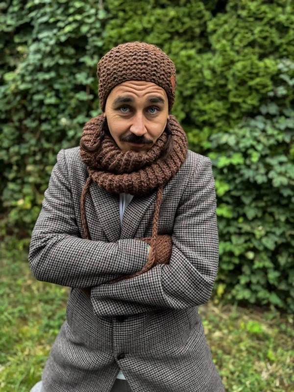 Męska czapka MERINO Neverland "Brąz" + podszewka JEDWAB 15 czapka meska merino braz scaled 1
