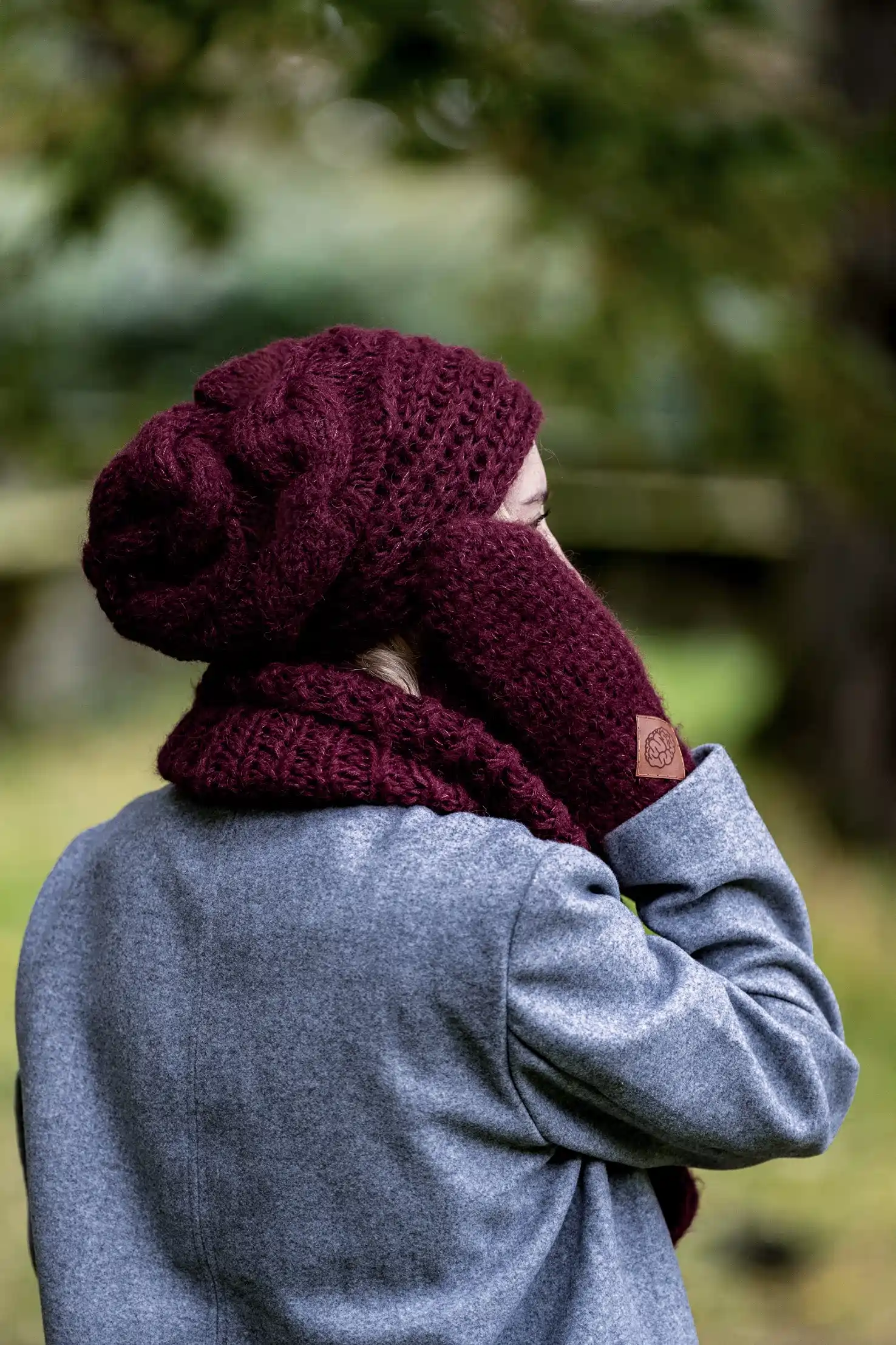 Rękawiczki MERINO "Bordo" 43 czapka na zamowienie merino