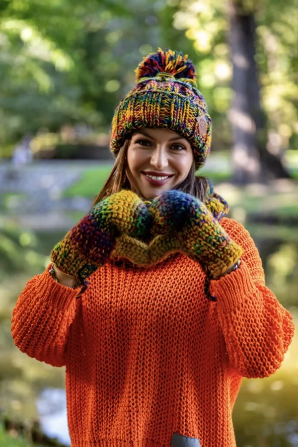 Rękawiczki MERINO 100% "Kolory" 17 czapka z firmowym logo