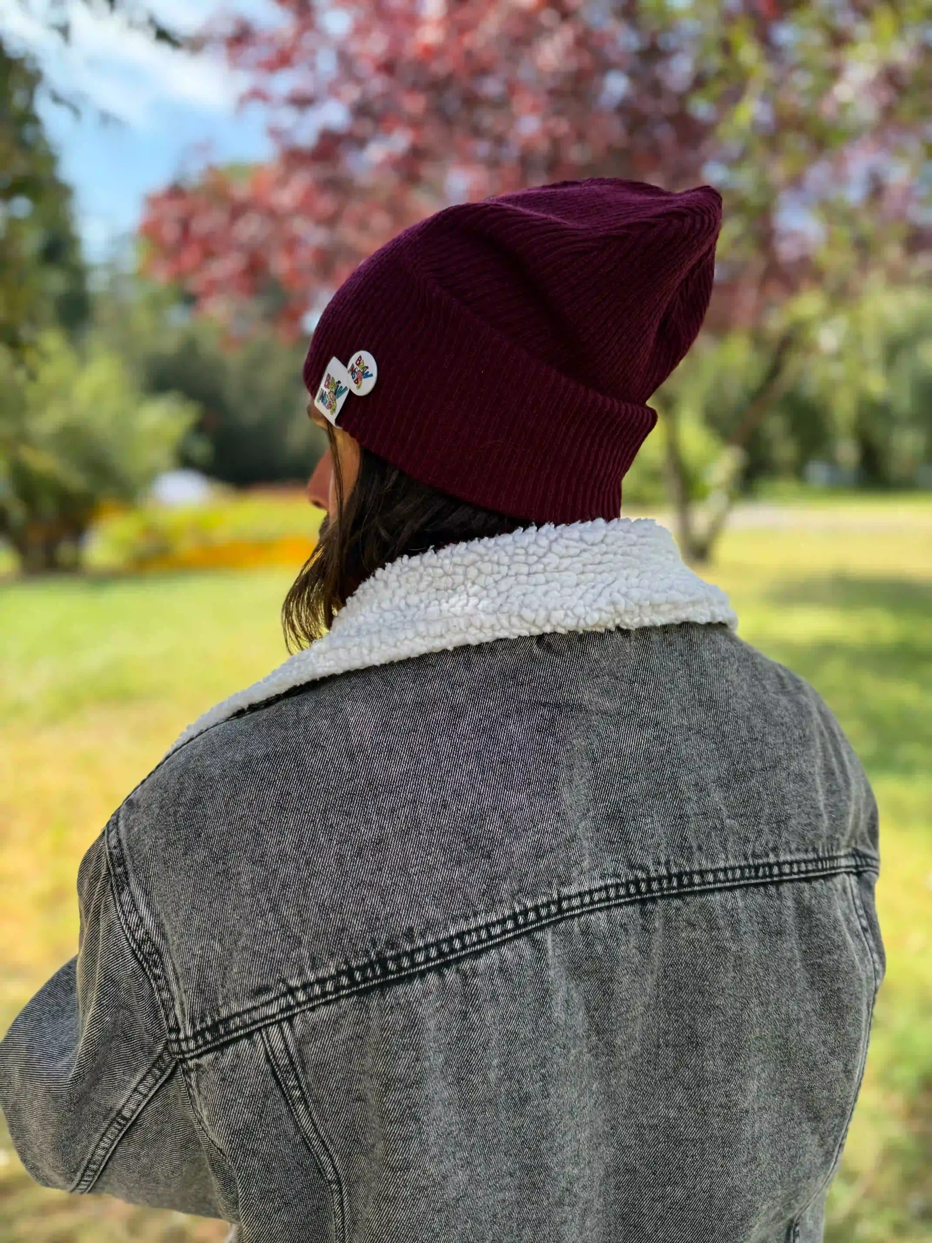 Męska czapka slouchy logo kolorowe "Bordo" 31 czapka z logo firmowym 2 scaled 1