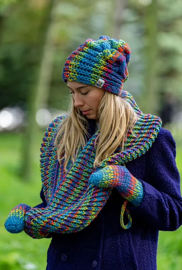 Komin MERINO 50% "Tęcza Błękit" 12 czapka z logo firmy 1