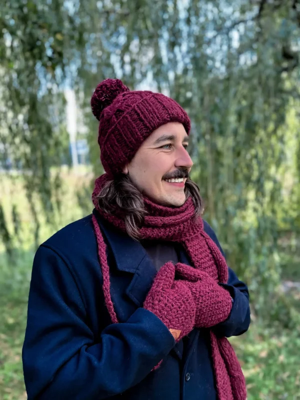 Męska czapka MERINO Euforia "Bordo" 12 czapka z merynosa meska scaled 1