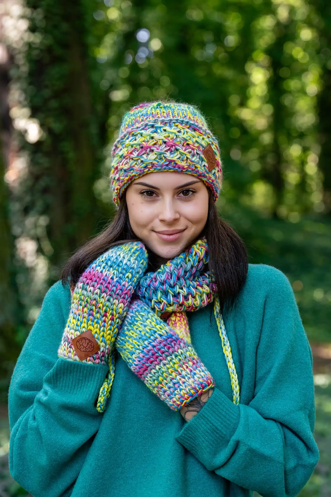Rękawiczki MERINO 100% "Cukierki" 53 czapka z moim logo