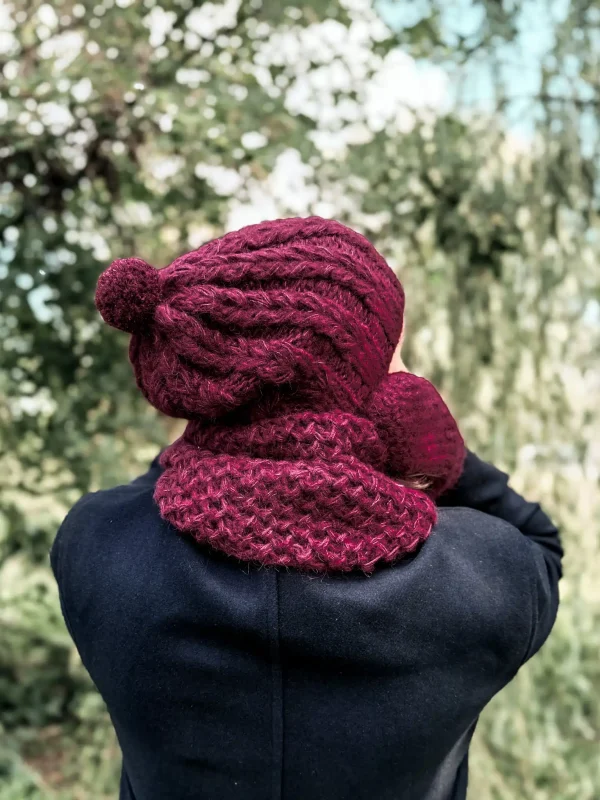 Męska czapka MERINO Smile "Bordo" + podszewka JEDWAB 20 czapka z pomponem merino meska 1