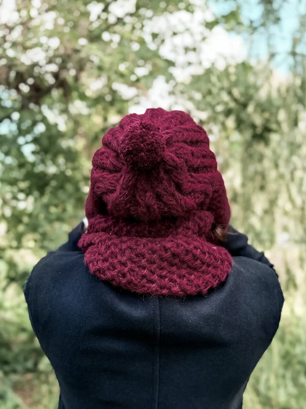 czapka z pomponem meska merino